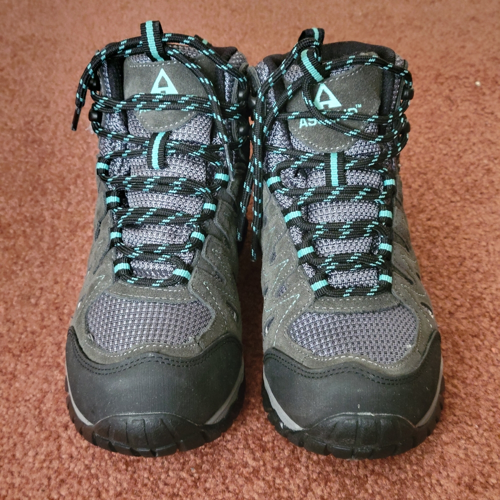 Ascend Black and Teal Athletic Hiking Shoes